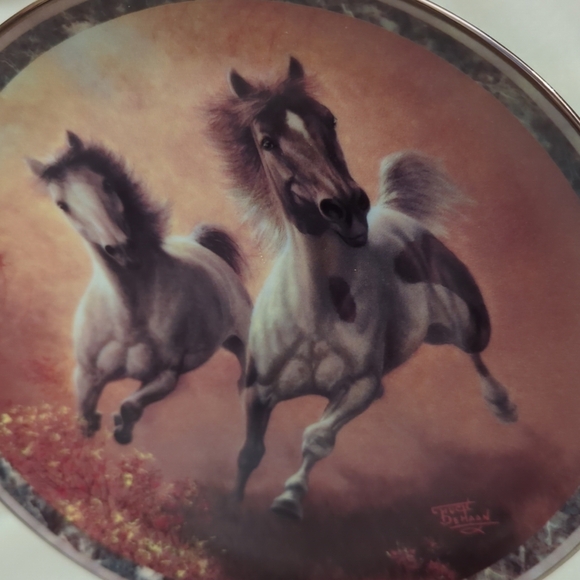 Bradford Collection HORSE PLATE Autumn Renegades Galloping Glory  DeHaan Signed - Picture 2 of 11